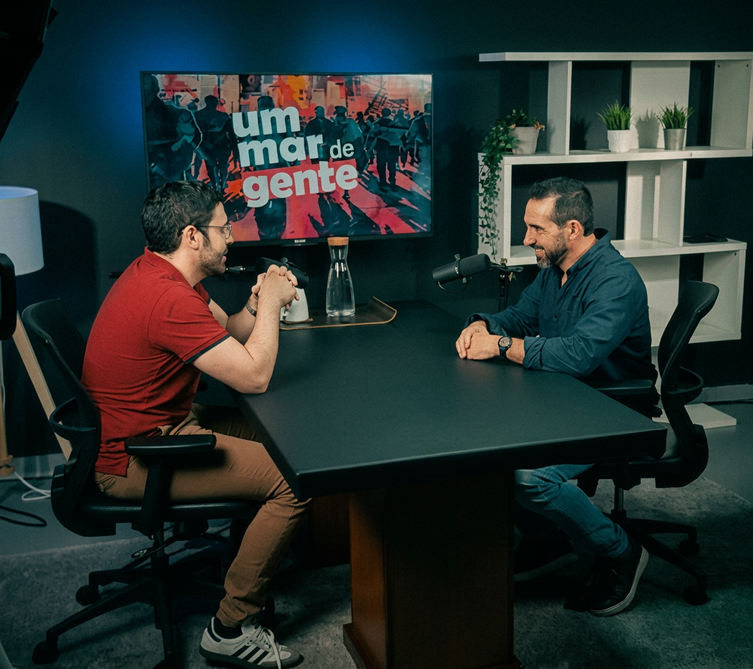 Um Mar de Gente interview at Linkmedia studio
